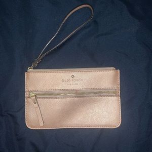 Pink metallic Kate Spade wristlet